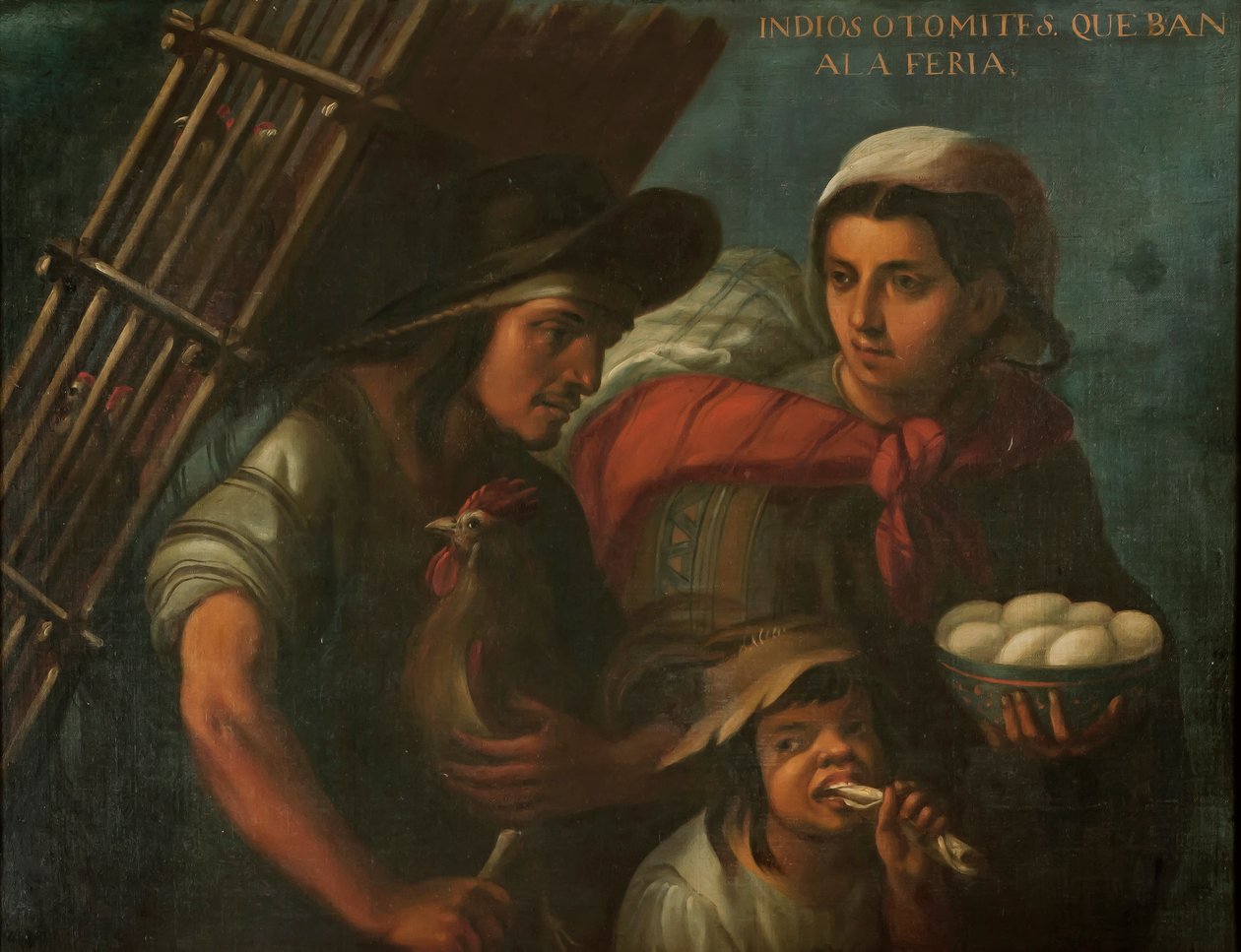 Otomi-indianere på vej til messen, ca. 1715 af Juan Rodríguez Juárez