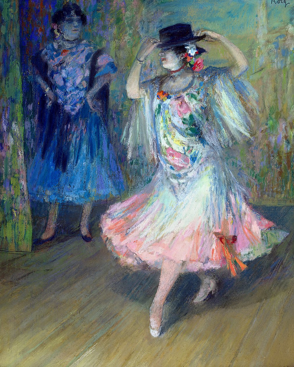 To spanske dansere (pastel på papir) af Juan Roig y Soler