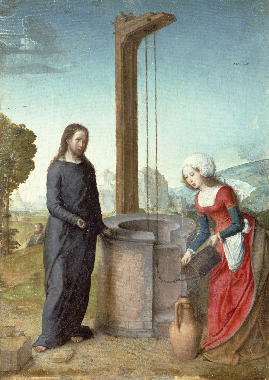 Kristus og kvinden fra Samaria, ca.1500 af Juan de Flandes