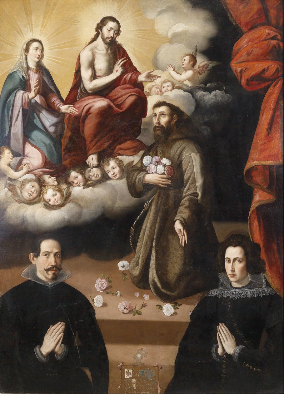 Madonna og Barnet viser sig for Sankt Frans af Assisi af Juan del Castillo