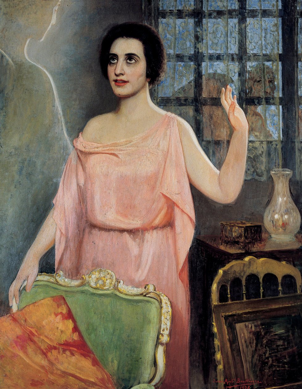 Portræt af Margarita Xirgu (1888-1969), i "la Xirgu en cristalline", af brødrene Quinteros (olie på lærred) af Juan Antonio Benlliure y Gil