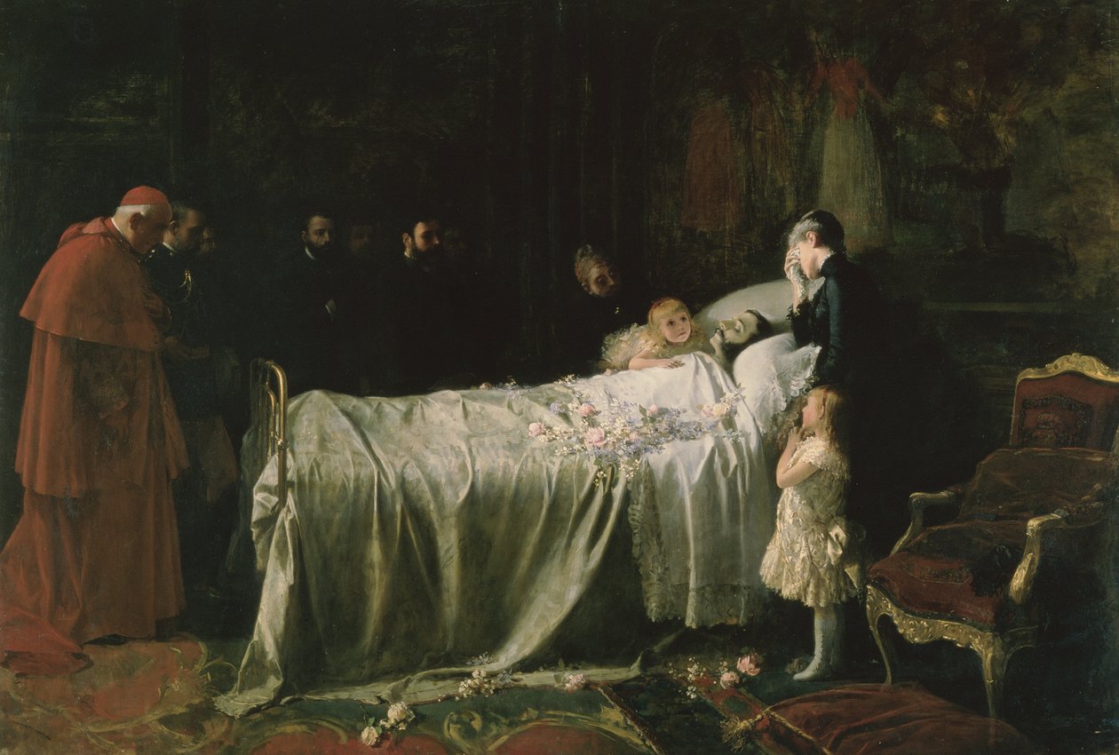 Don Alfons XIIs død (1857-85) (Det endelige kys) 1887 af Juan Antonio Benlliure y Gil