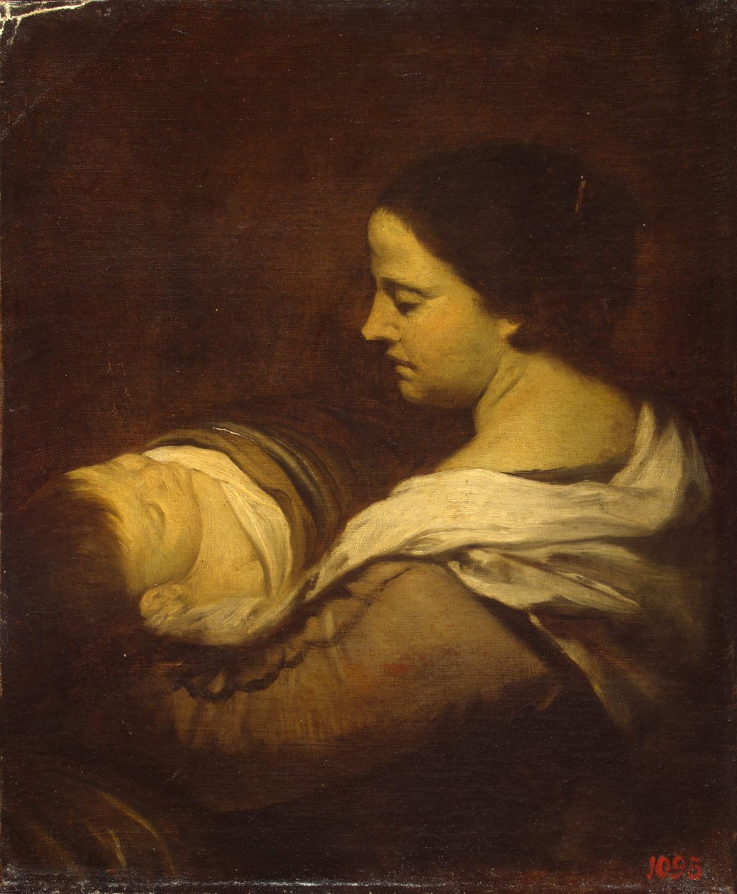 Kvinde med sovende barn, ca. 1660. af Juan Bautista Martinez Del Mazo