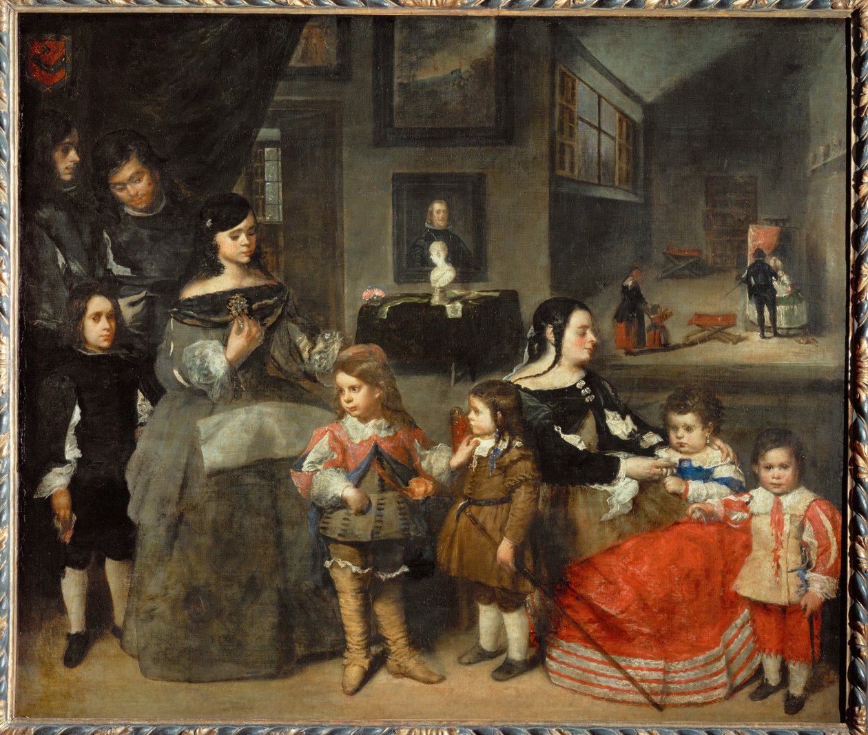 Kunstnerens familie (maleri på lærred) af Juan Bautista Martinez del Mazo