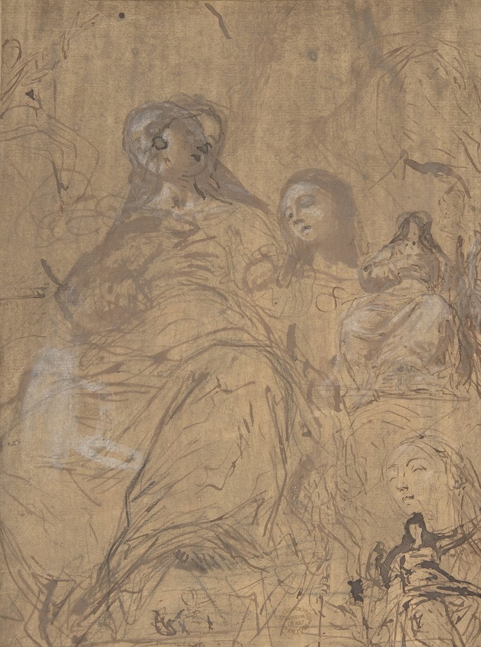 Studier til Jomfruens antagelse, 1657-60. af Juan Carreño de Miranda