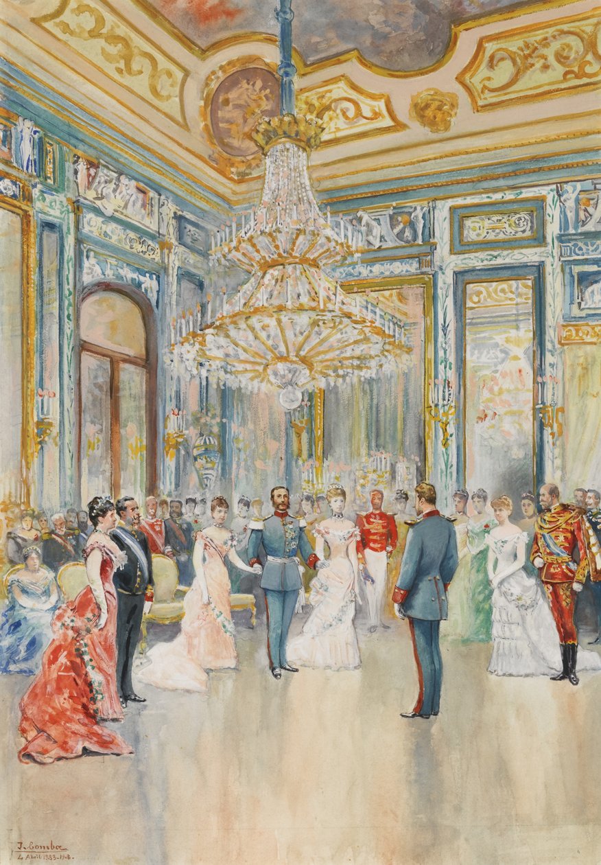 Prins Ludwig Ferdinand af Bayerns bryllup med Infanta Maria de la Paz fra Spanien den 2. april af Juan Comba y Garcia