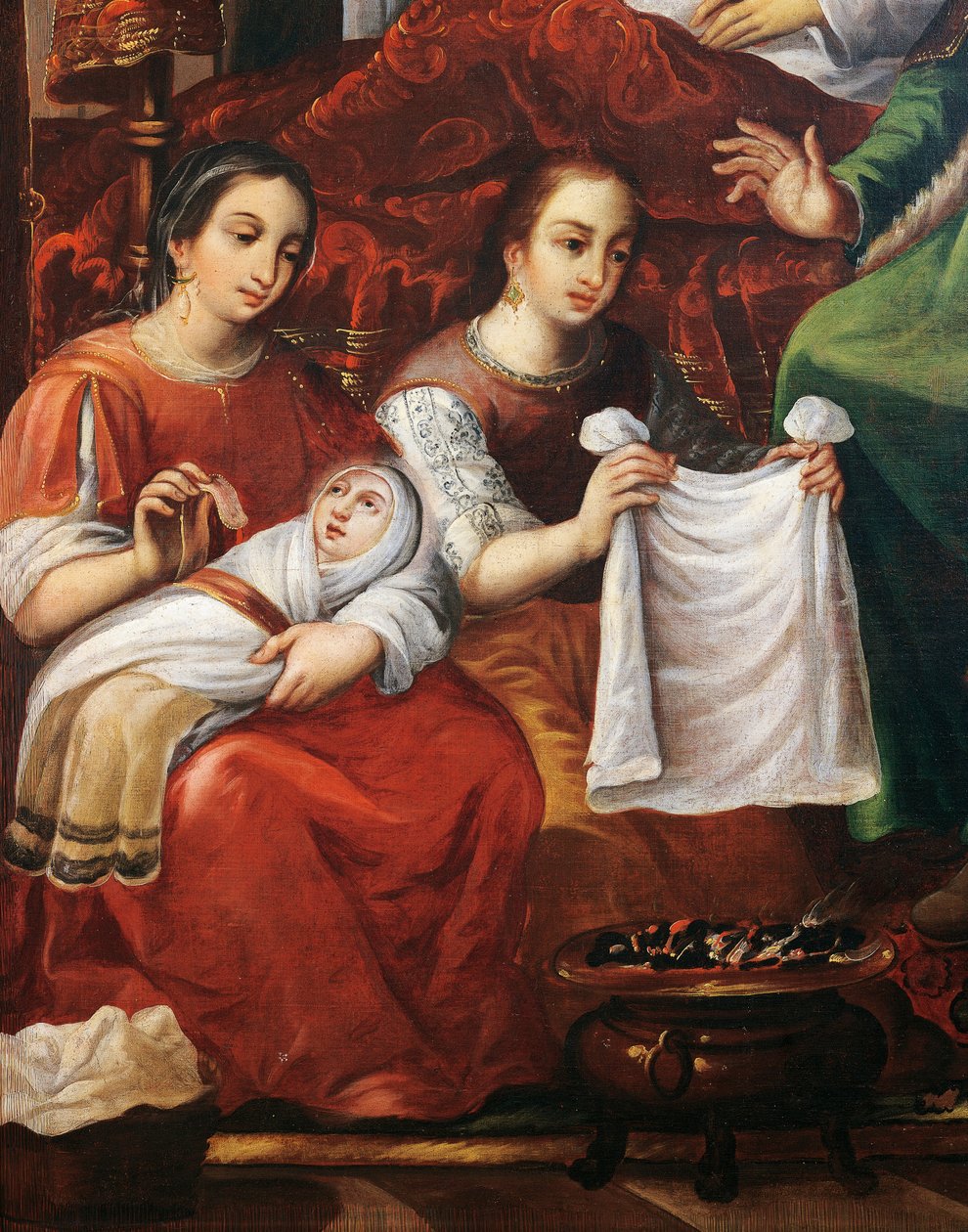 Marias fødsel, af Juan Correa (ca. 1646-1716), Detalje af Juan Correa