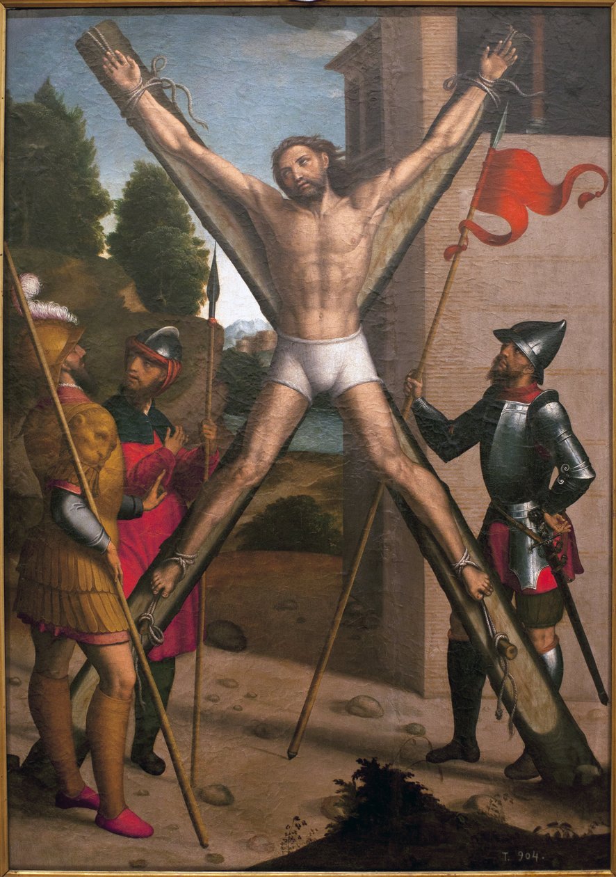 Sankt Andres martyr. Maleri af Juan Correa de Vivar (ca. 1510-1566), olie på træ af Juan Correa de Vivar