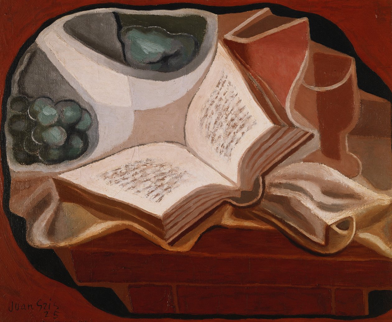Bog og Frugtskål; Bog og frugtskål, 1925 af Juan Gris