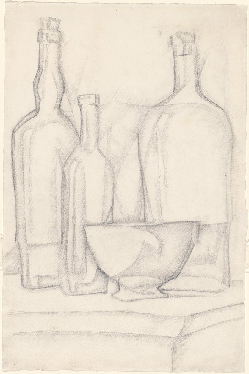 Flasker og skål af Juan Gris