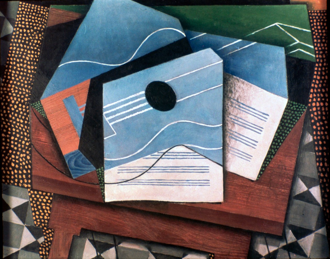 Guitar på et bord, 1915. af Juan Gris
