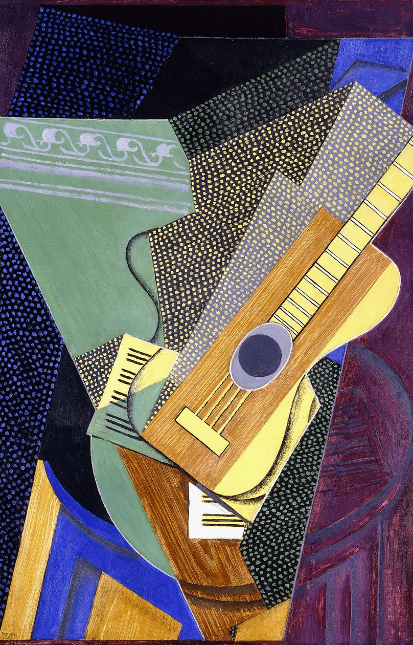 Guitar på et bord; Guitar på et bord, 1916 af Juan Gris