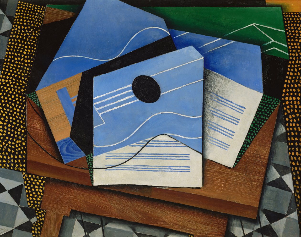 Guitar på et bord af Juan Gris