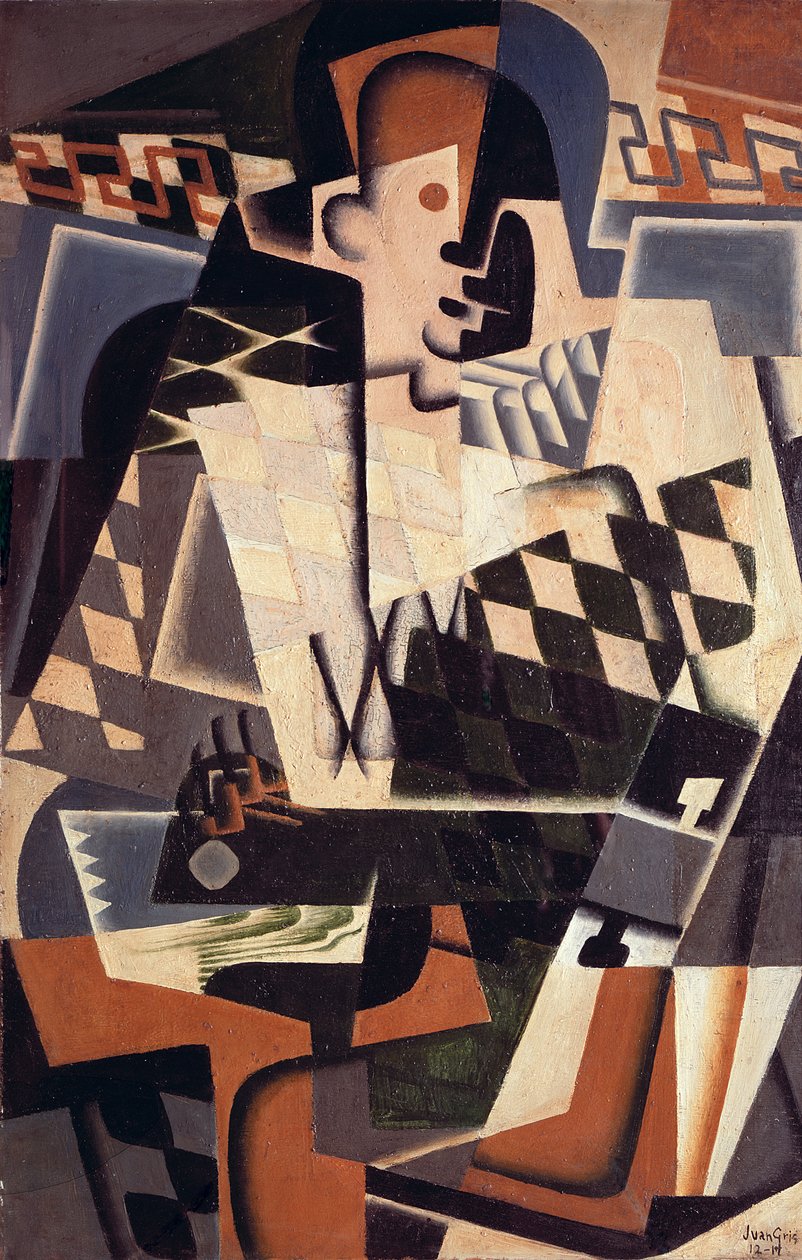 Harlekin med en guitar, 1917 af Juan Gris