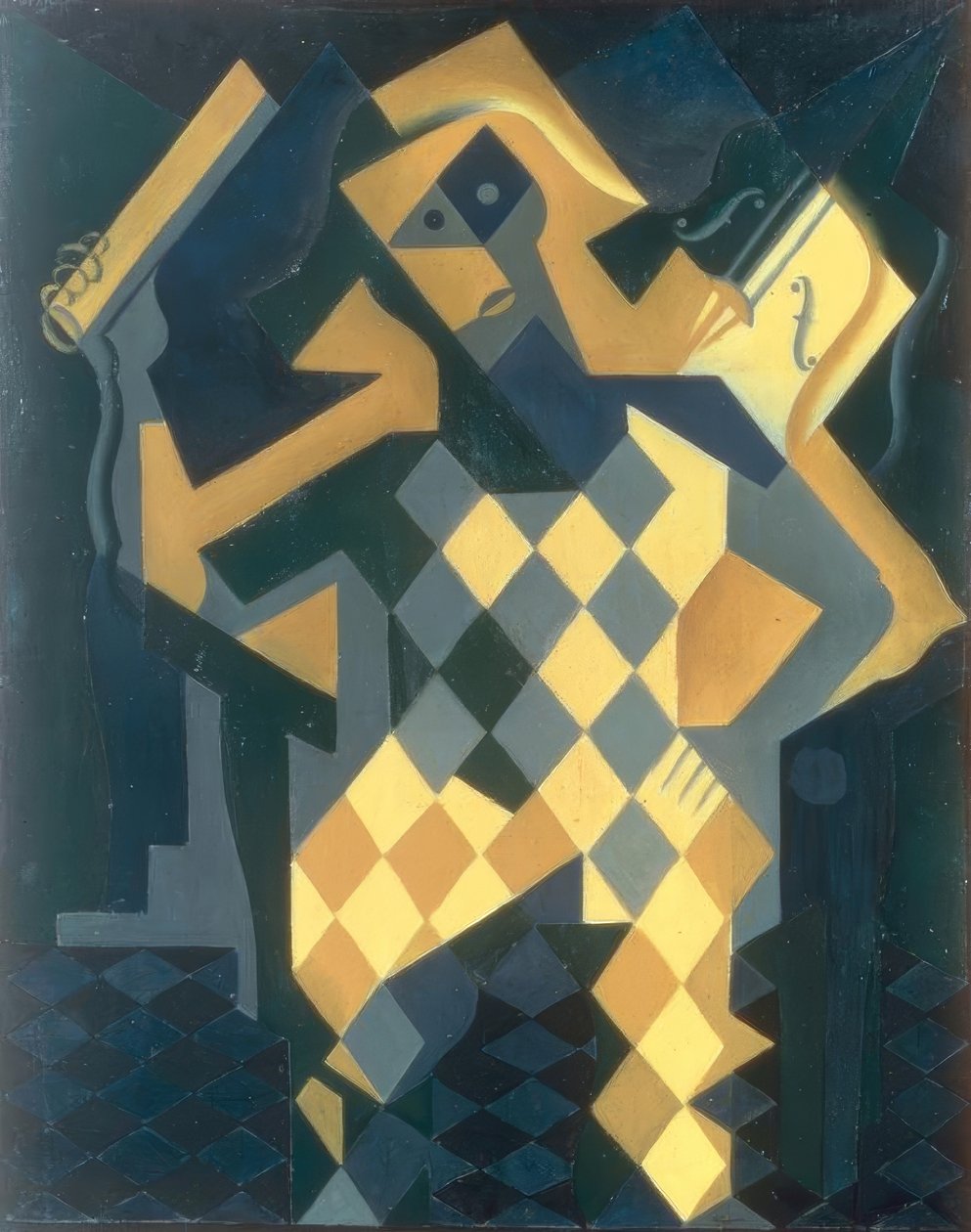 Harlekin på violinen af Juan Gris