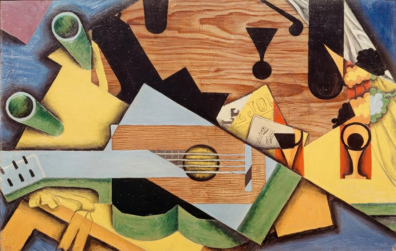 Stilleben med guitar af Juan Gris