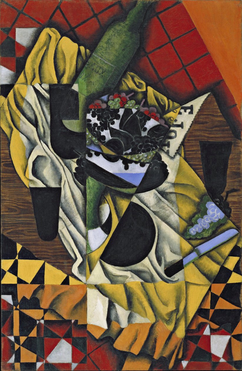 ""Druer og vin"" Maleri af Juan Gris (1887-1927) 1913 Museum of Modern Art, New York af Juan Gris