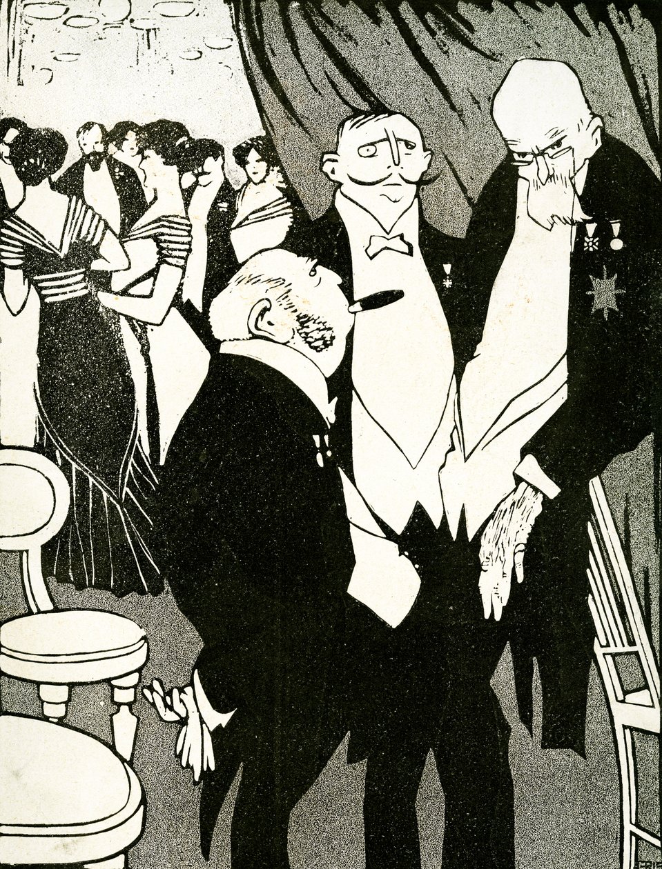 Russisk udsending debatterer det forsvarende Tyrkiet med andre ledere under en konference i 1908. af Juan Gris