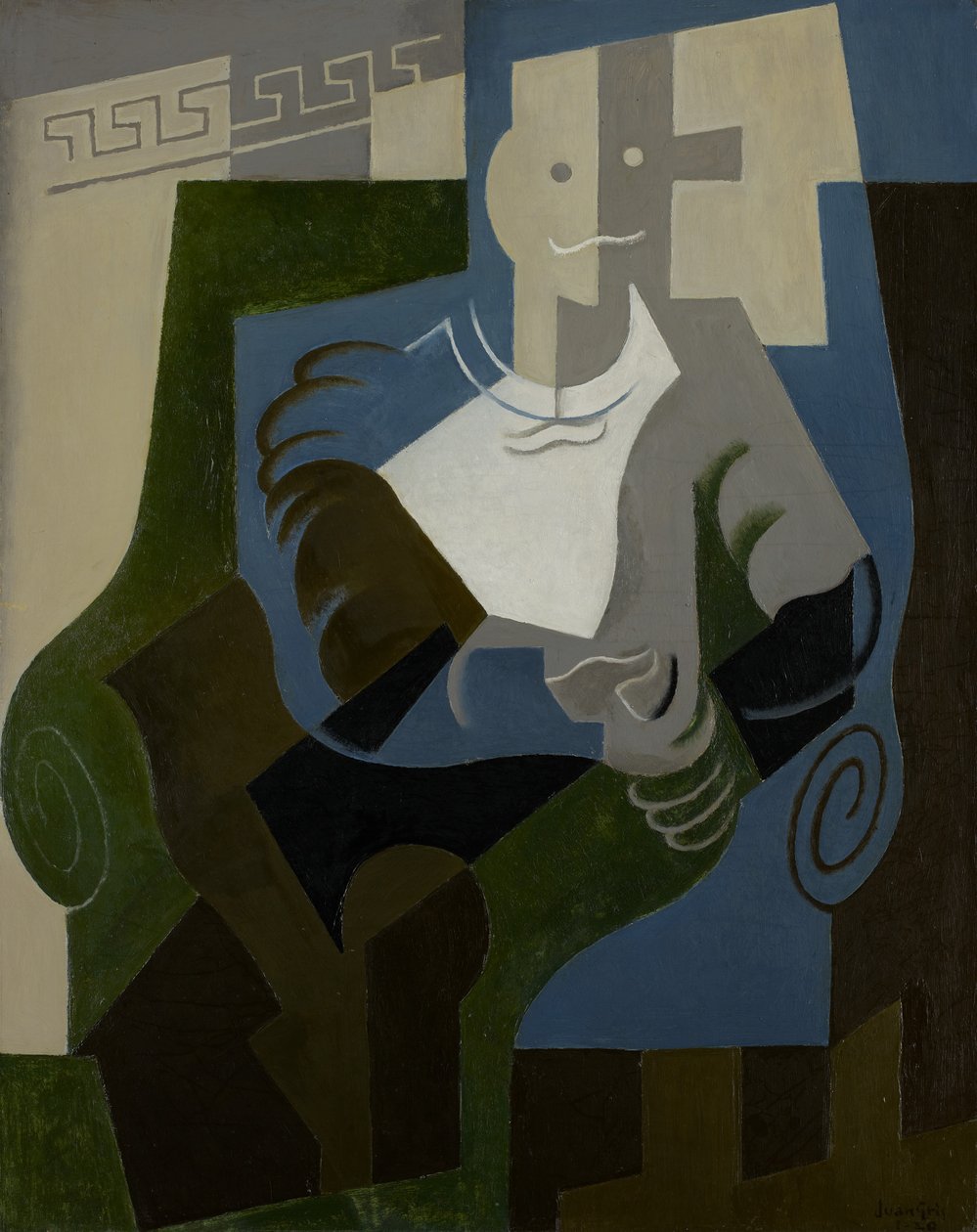 Siddende Harlekin, ca. 1920 af Juan Gris