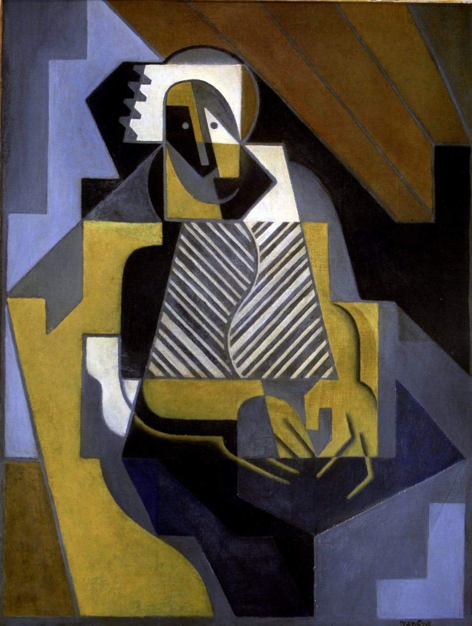 Siddende kvinde, ca. 1915-20 (olie på lærred) af Juan Gris
