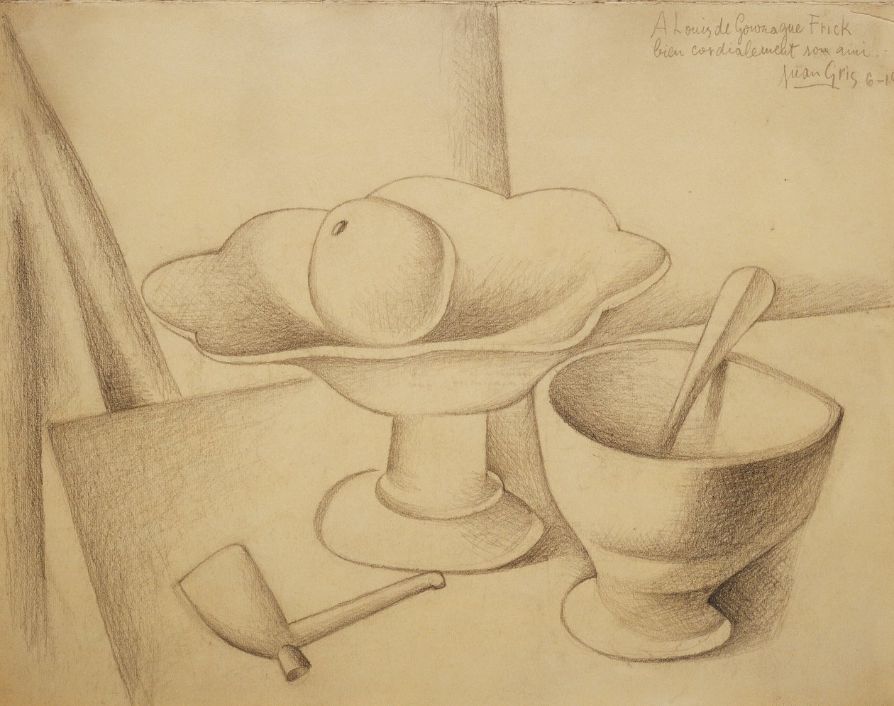 Stilleben med frugtfad; Nature Morte au Compotier, 1919 af Juan Gris