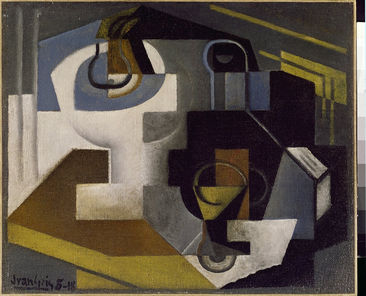 Stilleben med en frugtskål - Maleri af Juan Gris (1887-1927) af Juan Gris