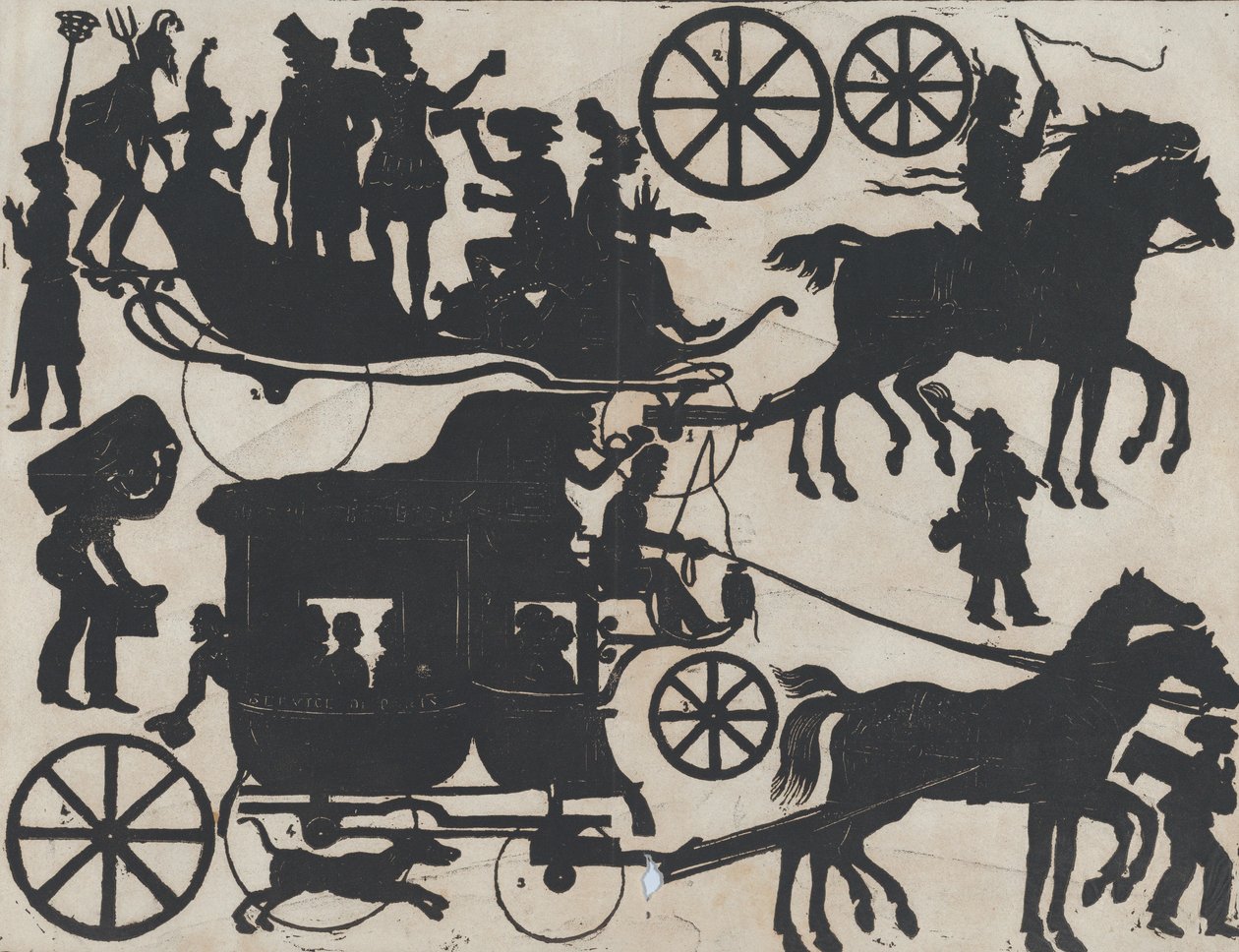 Ark 5 med figurer til kinesiske skyggedukker, ca. 1850-70. af Juan Llorens