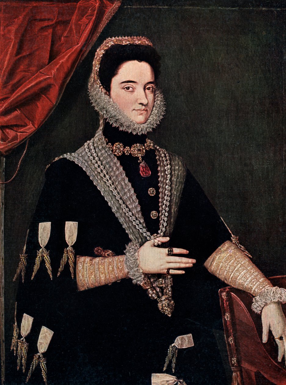 Marie af Østrig, midten af det 16. århundrede 1910 af Juan Pantoja de la Cruz