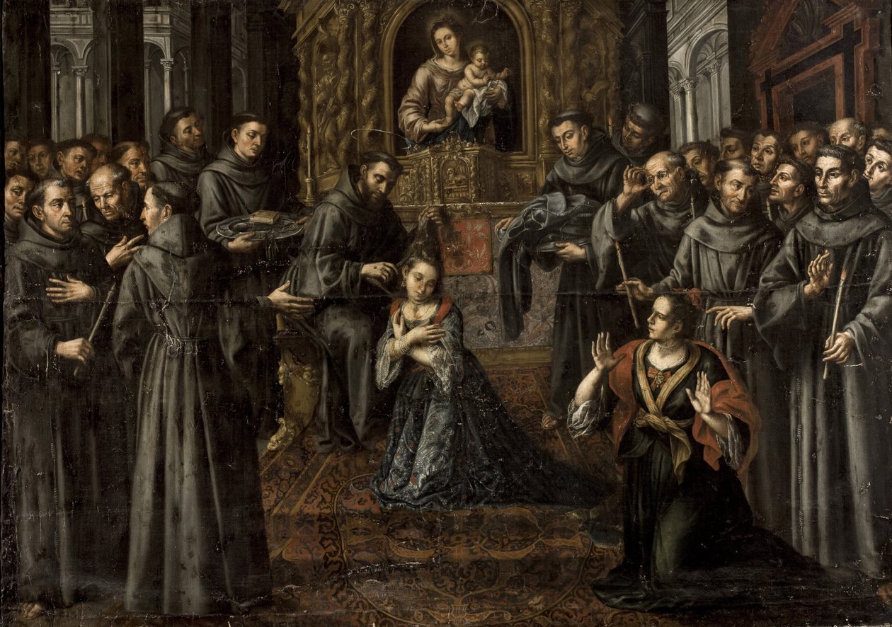 Saint Clare of Assisi (1194-1253) - Barok: Sankt Clares profession af Ruiz Soriano, Juan (1701-1763) af Juan Ruiz Soriano