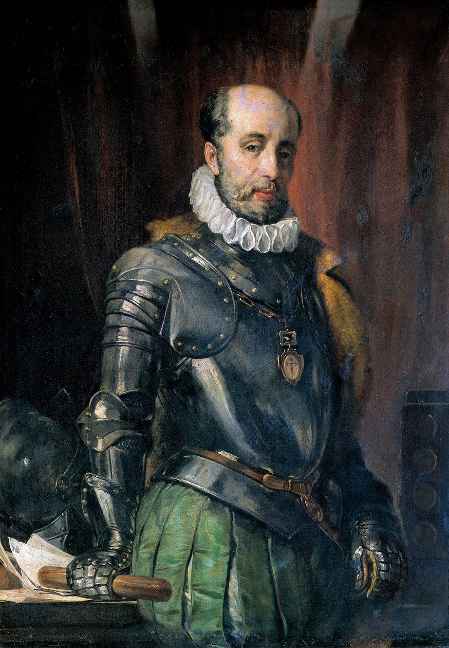 Portræt af Luis de REQUESENS Y ZUNIGA (1528-1576), catalansk politiker, guvernør i de spanske Nederlande. Maleri af Joan Vicens i Cots (Juan Vicens Cots af Juan Vicens Cots