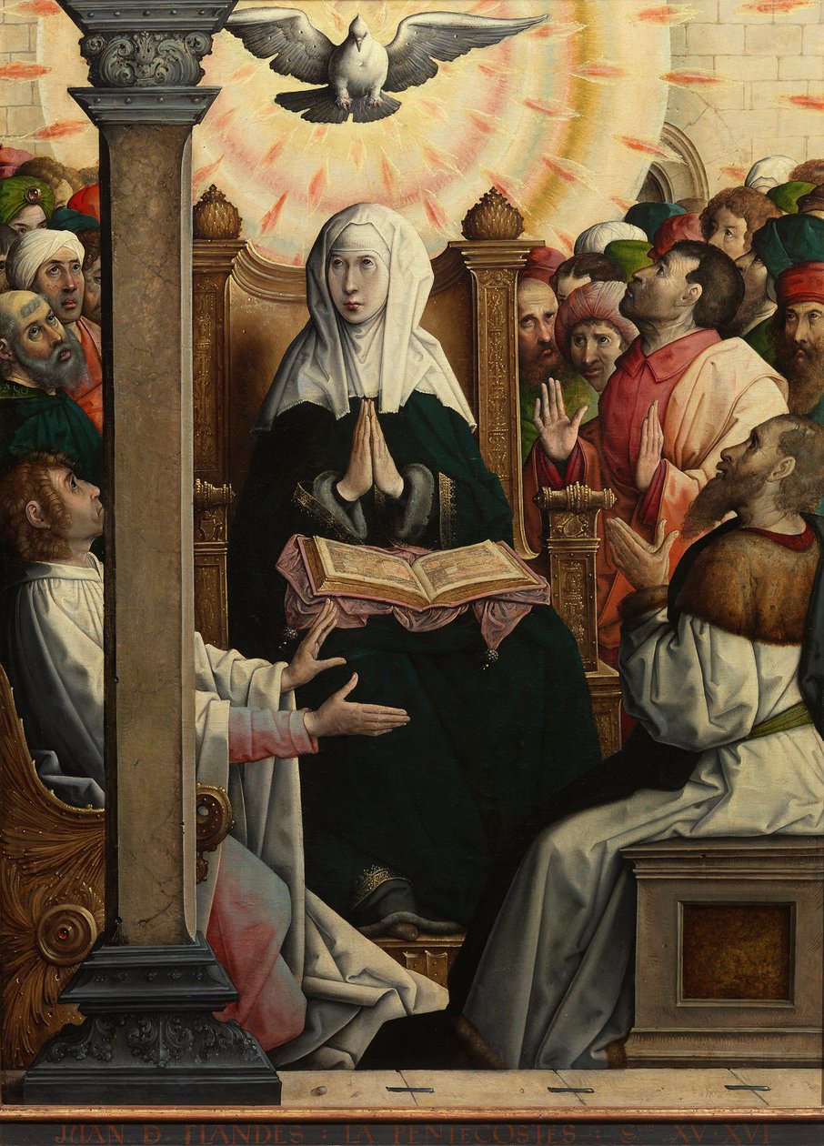 ""Pentecote"" (pinse) Maleri af Juan de Flandes (vers 1465-1519) 1514-1519 Dim 110x84 cm Museo del Prado, Madrid af Juan de Flandes
