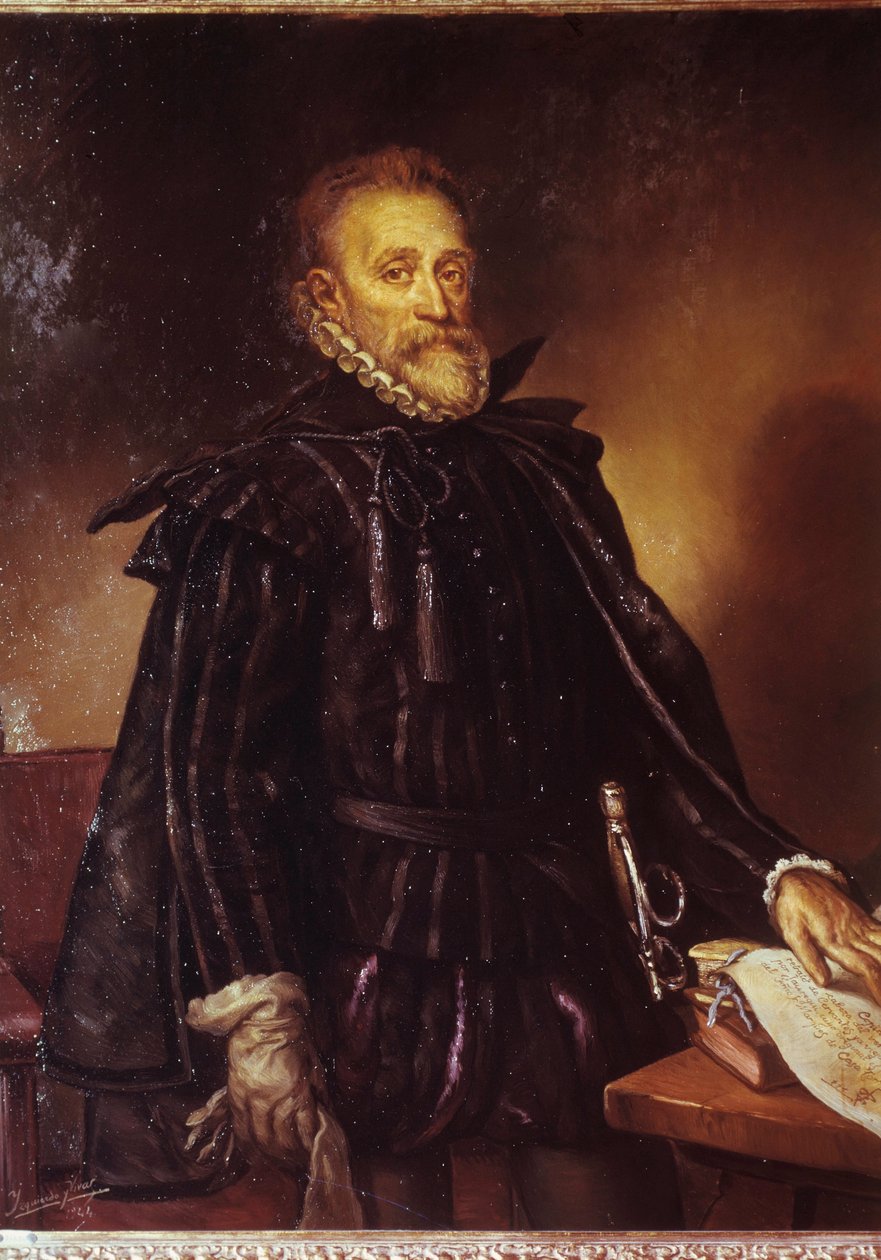 Portræt af Miguel de Cervantes (1547-1616) Spansk forfatter Miguel Cervantes de Saavedra. Maleri tilskrevet Juan de Jauregui (1583-1641) af Juan de Jauregui y Aguilar