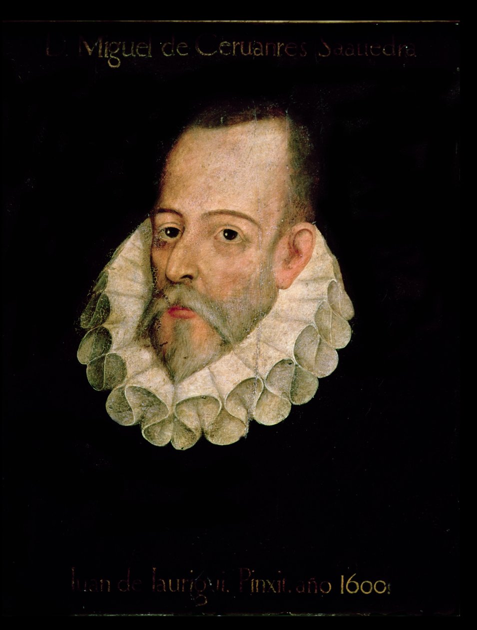Portræt af Miguel de Cervantes y Saavedra (1547-1615) 1600 (olie på panel) af Juan de Jauregui y Aguilar