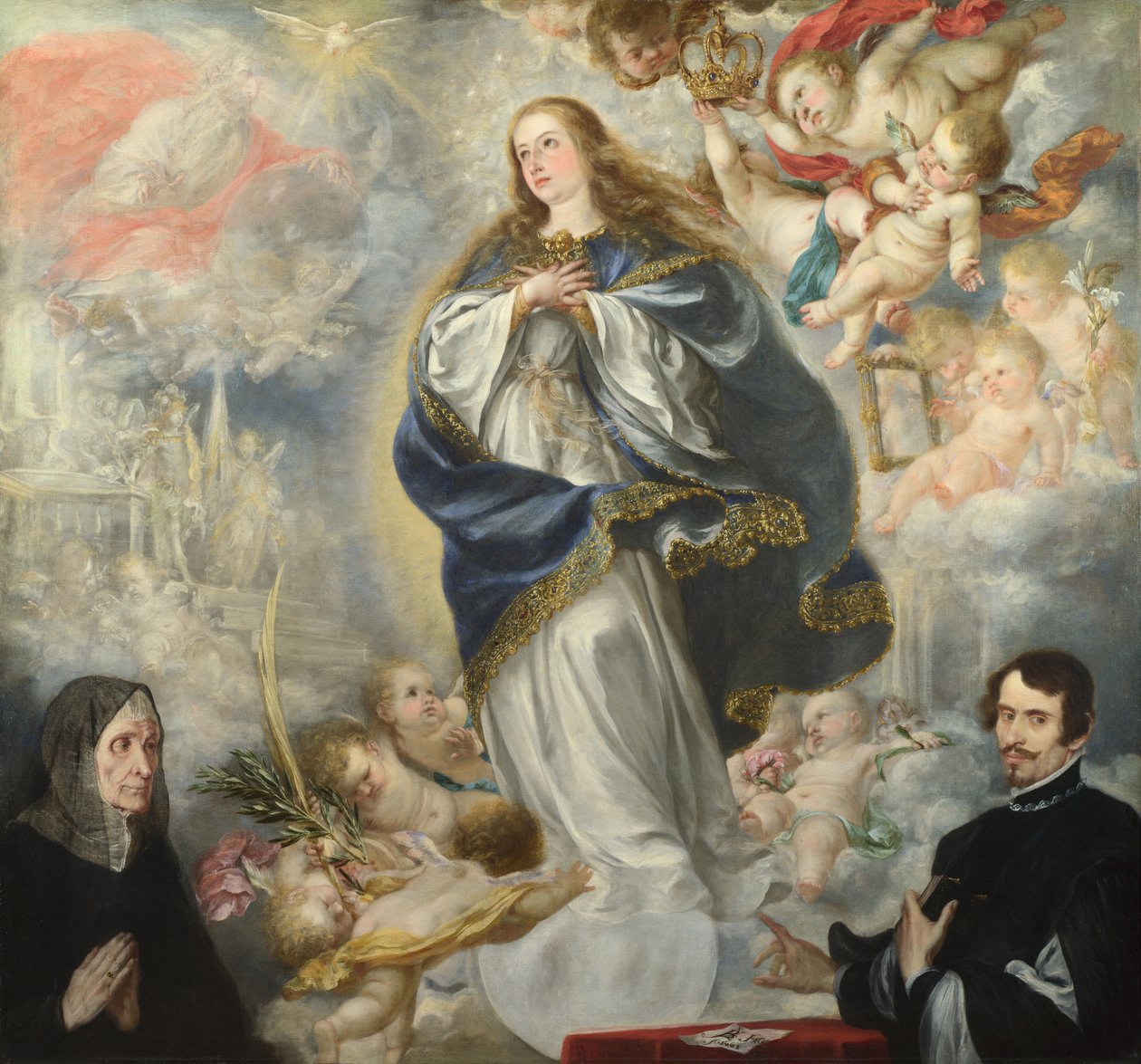 Den ubesmittede undfangelse med to donorer, ca 1661 af Juan de Valdes Leal