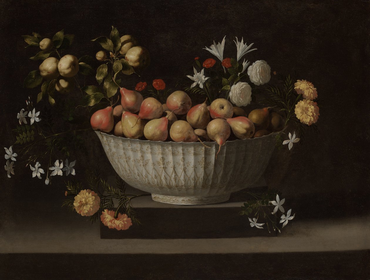 Blomster og frugt i en kinesisk skål af Juan de Zurbaran