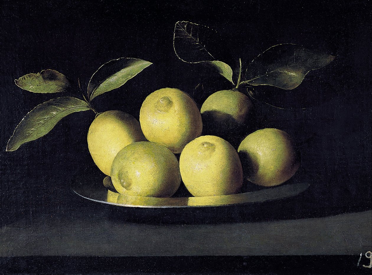 Stilleben med citroner af Juan de Zurbaran