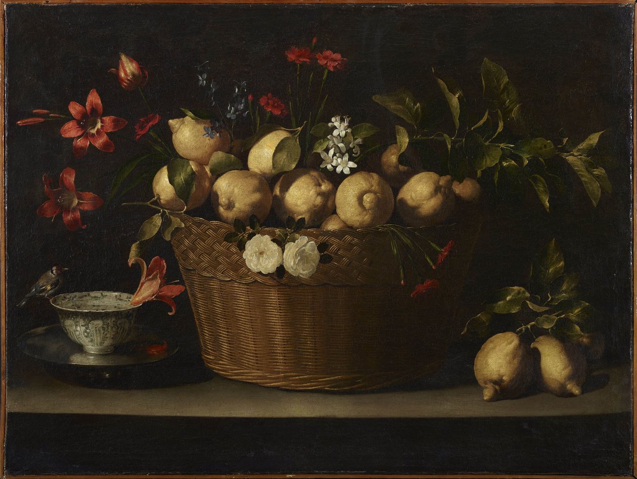 Stilleben med citroner i en flettet kurv, ca 1643-1649. af Juan de Zurbaran