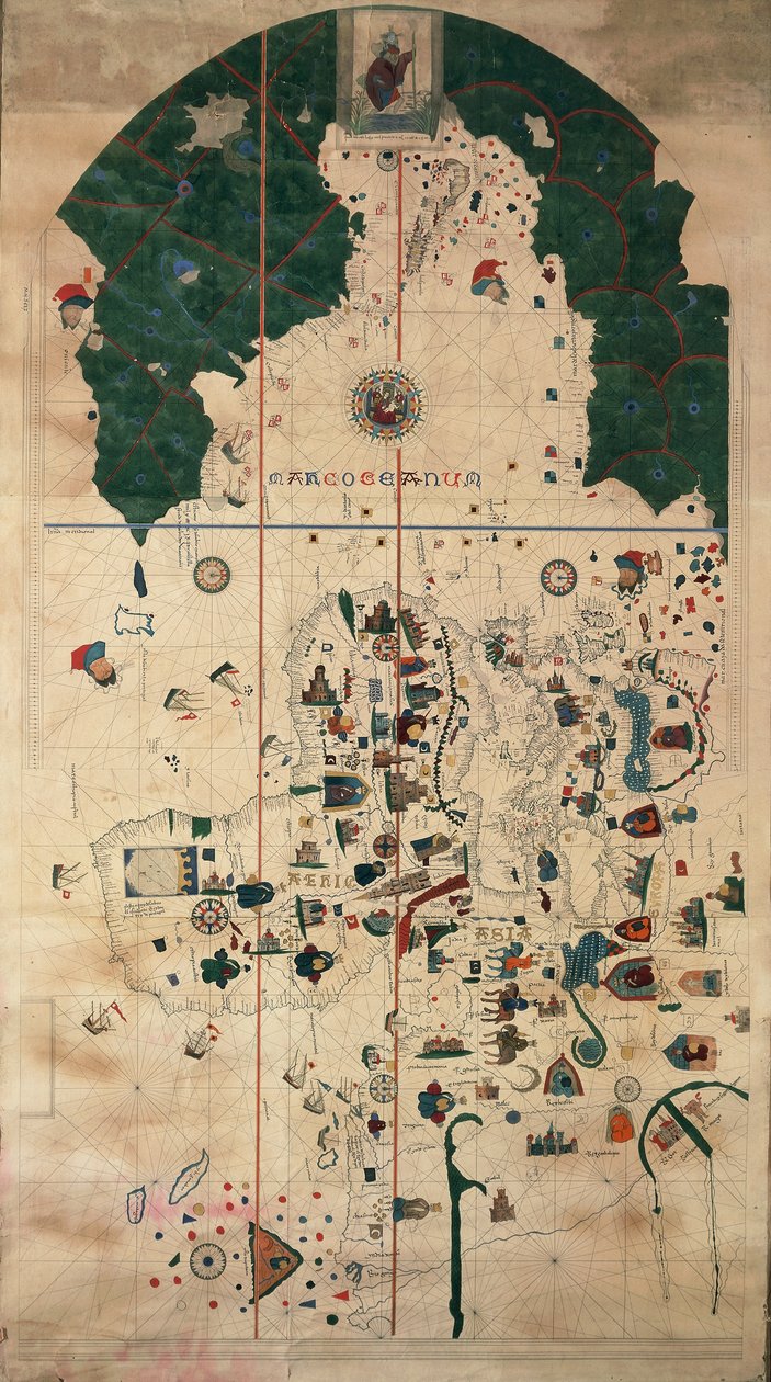 Portolan-nautiske planisfærekort af Juan de la Cosa, omkring 1500 af Juan de la Cosa