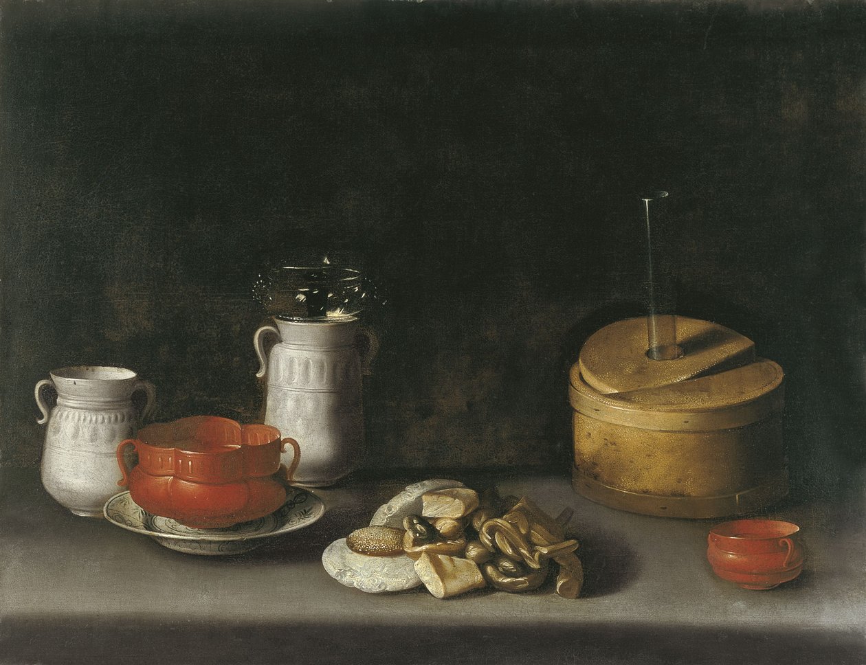 Stilleben med porcelæn og slik af Juan van der Hamen