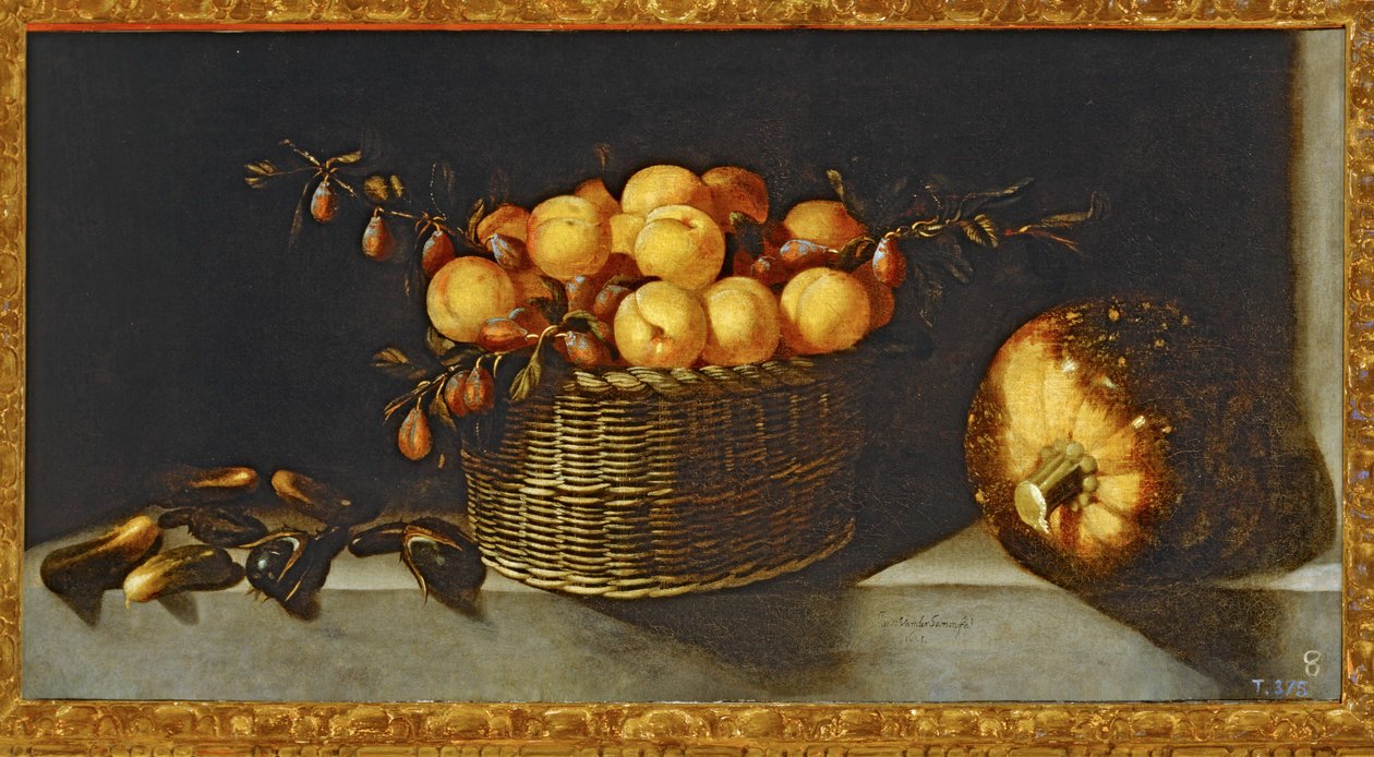 Stilleben med frugter ... (maleri på lærred) af Juan van der Hamen y Leon
