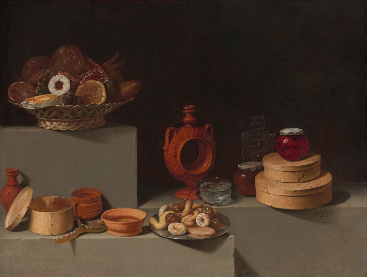 Stilleben med slik og keramik, 1627. af Juan van der Hamen y Leon
