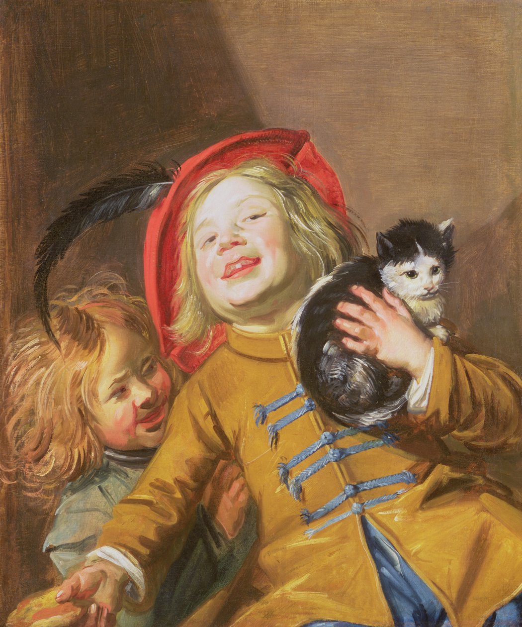 Leende børn med en kat, 1629 af Judith Leyster