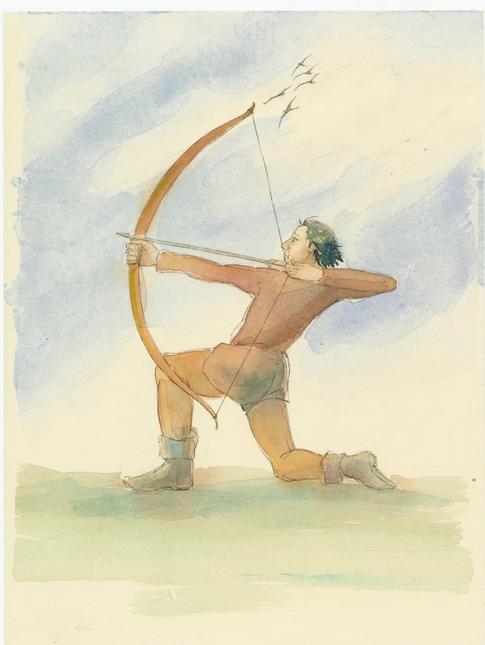 En middelalderlig bueskytte, 2004. af Judith Dobie