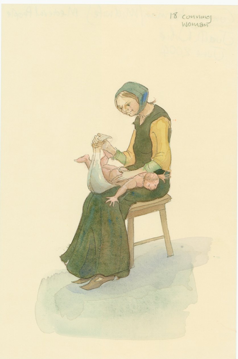 En middelalderlig snedig kvinde, også kendt som en klog kvinde, 2004. af Judith Dobie