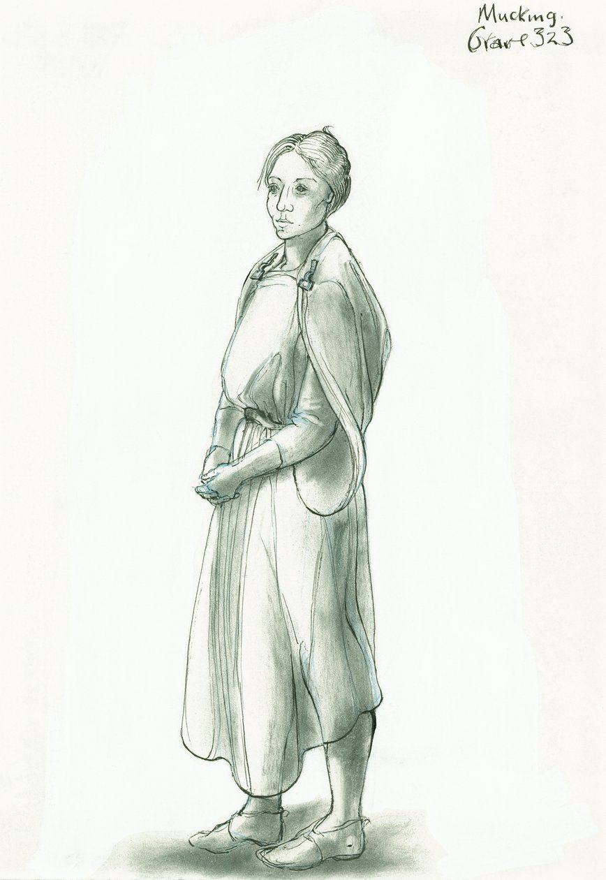 angelsaksisk kvinde, c5.-10. århundrede, c1990-2010 af Judith Dobie