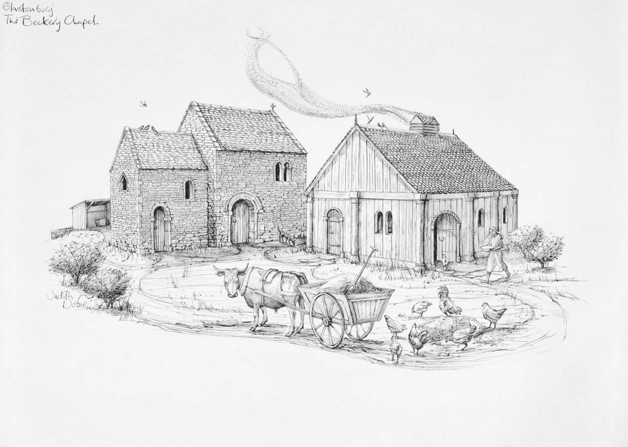 Beckery Chapel, Glastonbury, c5.-6. århundrede, 1990-2010 af Judith Dobie