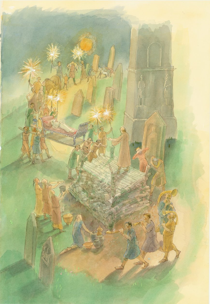 Begravelsesoptog, Brougham romerske kirkegård, Cumbria, 3. århundrede af Judith Dobie