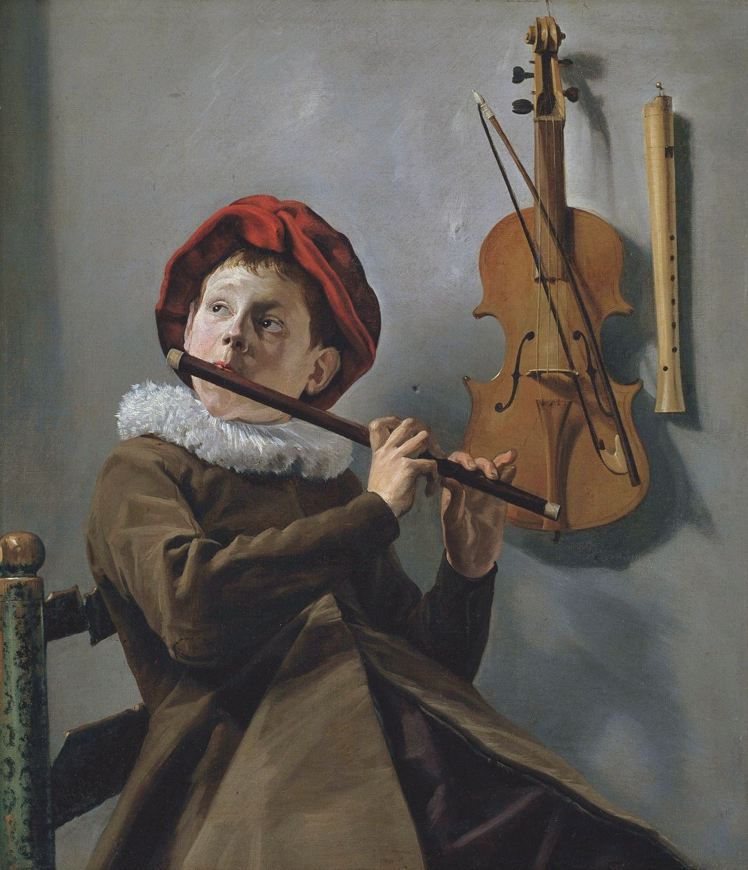 Dreng spiller fløjte af Judith Leyster