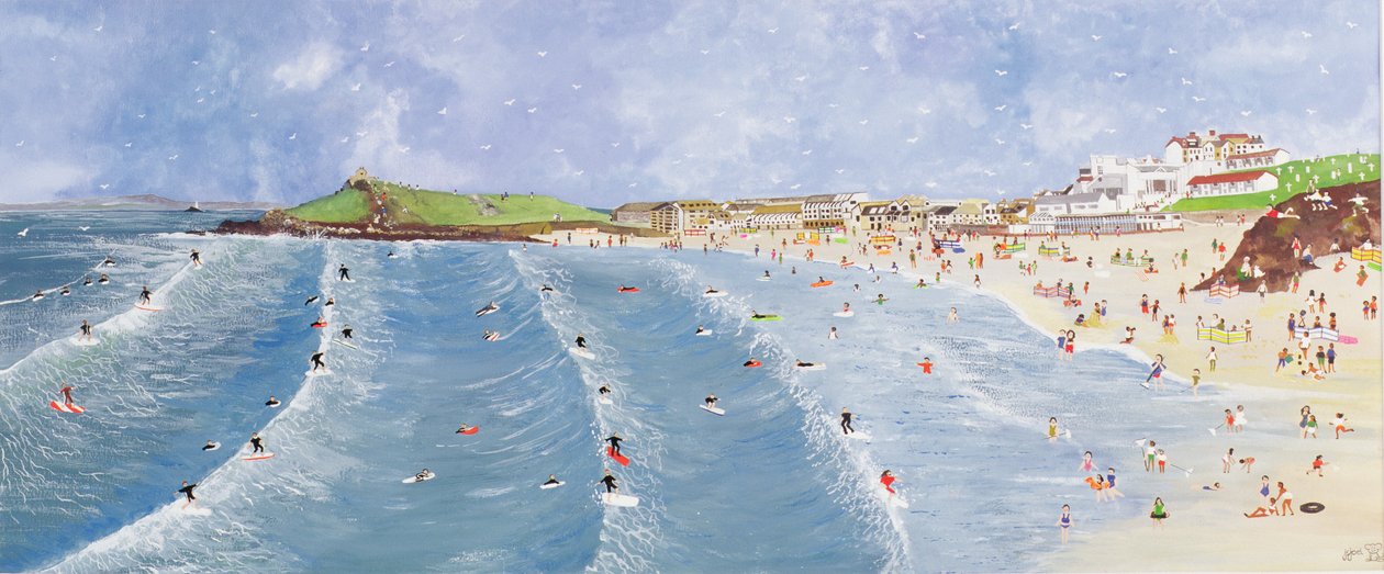 Surfing på Porthmeor af Judy Joel