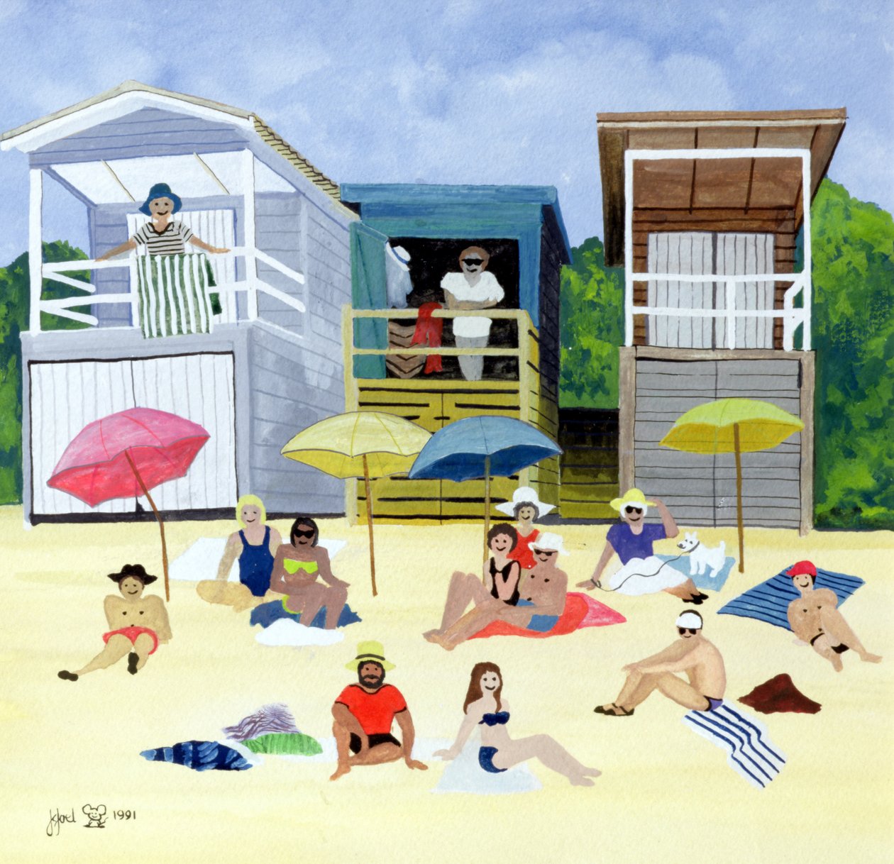 Beach Huts, 1991 af Judy Joel